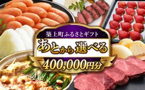 【あとから選べる】築上町ふるさとギフト 40万円分 ハンバーグ 餅 米 明太子 博多和牛[ABZY016]