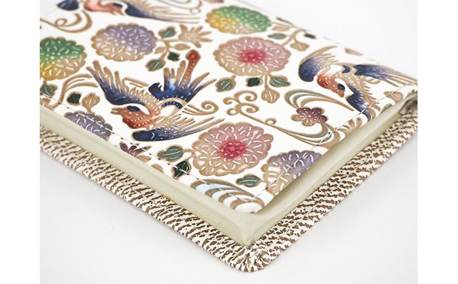 【文庫屋大関】箱まち小銭入れ　花鳥【皮革工芸品】 ファッション小物 財布 民芸品 