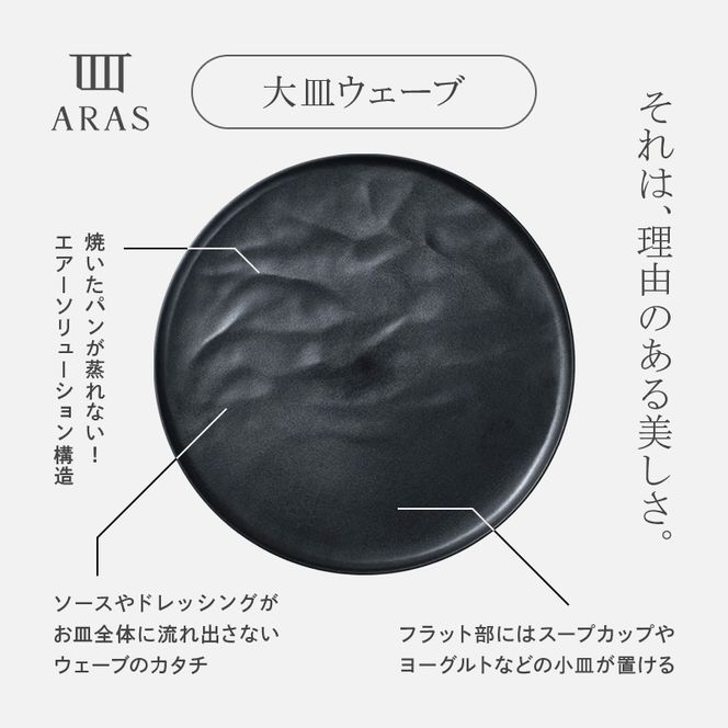 【高島屋選定品】選べるカラー ARAS 大皿ウェーブ 「ピンクグレー」 2枚セット 27cm 大皿 プレート 割れない 保証 F6P-3357