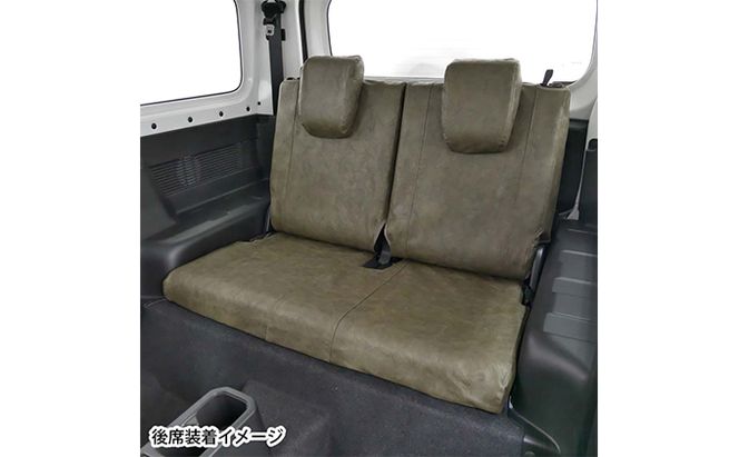 ヴィンテージレザーシートカバー（グリーン）　ジムニー（JB64/74）専用 車用品 内装 パーツ 緑 工具不要 