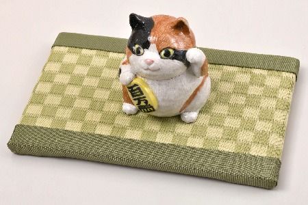 ミニたたみ 市松 グリーン【和紙表 撥水加工 変色しづらい 職人 本格派 やすらぎ 国産 手作り 卓上 おしゃれ マウスパッド 小物】(H075113)