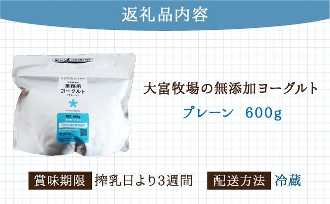 大富牧場の無添加ヨーグルト プレーンヨーグルト 600g×1