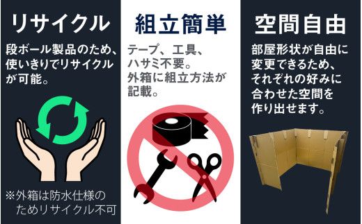 防災備蓄用品　リリーフスリーパーテーション（段ボール製）防災グッズ ダンボール製品 [C-034002]