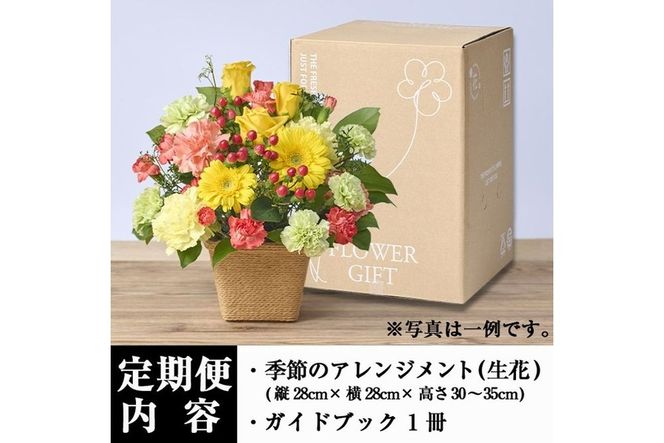 ＜定期便・3回(連続)＞季節のお楽しみフラワーアレンジメント(生花：Mサイズ)花 花束 フラワー ギフト 贈り物 インテリア【FM-28】【フラワーショップまつだ】