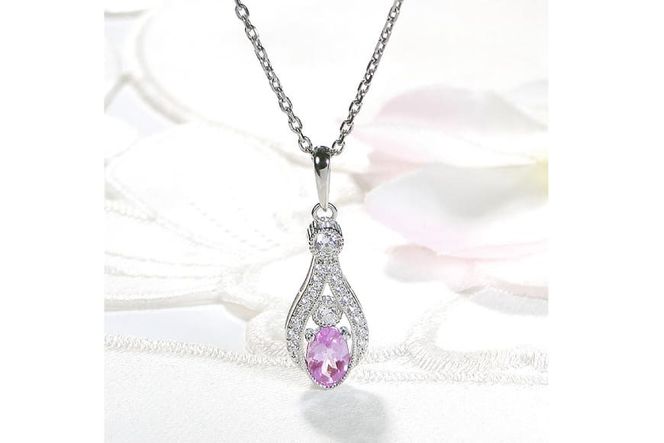 ペンダント ネックレス PT900 プラチナ 0.17ct ダイヤモンド ピンクサファイア しずく つゆ型 ミル アンティーク誕生石 大粒 ジュエリー 【f253-pt-psa】 [オーダーメイドジュエリーメイ 山梨県 韮崎市 20745064]