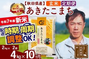 ※令和7年産 新米※《定期便10ヶ月》秋田県産 あきたこまち 4kg【玄米】(2kg小分け袋)2025年産 お届け時期選べる お届け周期調整可能 隔月に調整OK お米 みそらファーム|msrf-22510