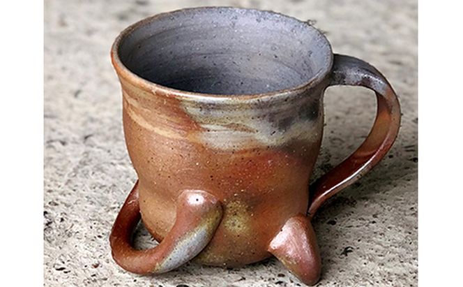 明光窯 ネコ の コーヒー カップ (2) 1個（ 備前焼 ） 陶器 猫 ねこ 食器 マグカップ 置物 インテリア 雑貨 日用品 