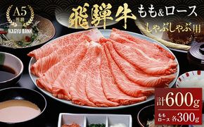 飛騨牛 もも300g・ロース300g しゃぶしゃぶ用 計600g 飛騨牛 A5等級 和牛 黒毛和牛 F4N-2664