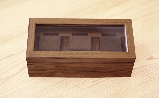 腕時計ケース 3本収納 ウォールナット材 W25×D11.5×H9cm 腕時計 ケース 木製 秋山木工 秋山木工株式会社 家具 インテリア 国産 静岡県 藤枝市