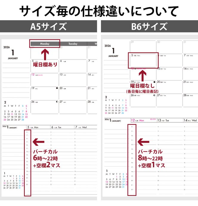 セパレートダイアリー　ウィークリー＆マンスリーB6　ラウンドカバー付き [082I03]