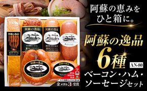 阿蘇の逸品 AN-80 ベーコン・ハム・ソーセージ 6種セット 株式会社阿蘇ナチュラル・ジェイファーム 《30日以内に出荷予定(土日祝除く)》 熊本県 南阿蘇村 炭火 スモーク ベーコン ハム ソーセージ---sms_anj80_30d_26_30500_6p---