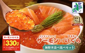 010B1775 アトランティック サーモン 250g & いくら醤油漬け 80g【北国からの贈り物 食べ比べ セット 小分け 海鮮丼 お楽しみ 冷凍】