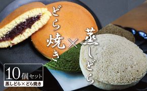【人気どら焼き2種 10個入】和三盆 蒸しどら（プレーン）× 5 どら焼き(てらどら）×5 餡 ふわふわ しっとり食感 H181-005