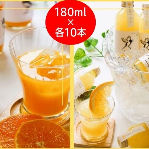  きみの 蜜柑＆八朔ジュース 180mL×各10本 / 果汁 ジュース オレンジジュース ドリンク セット 有機 無添加 100% 【kmf100-mix-20】