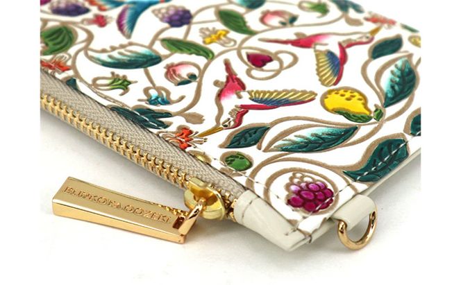 【文庫屋大関】すっきりカードケース　ハチドリの憂鬱【皮革工芸品】 ファッション小物 雑貨 フラグメントケース 小銭入れ付き 収納 スマート 日本製 鳥 動物 