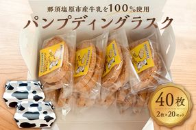 ns089-002-20 ミルクたっぷりシナモン香るパンプディングラスク　2枚入20セット