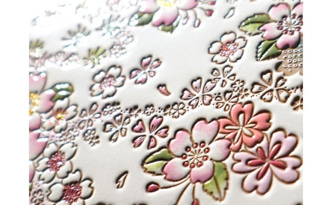 【文庫屋大関】パーソナルホルダー　かすみ桜【皮革工芸品】 民芸品 雑貨 日用品 文房具 革小物 革製品 ファイル ケース 