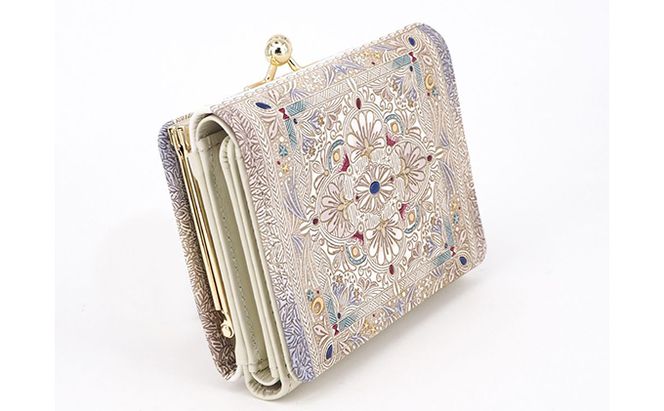 【文庫屋大関】三つ折りミニ財布　夢幻のタピ【皮革工芸品】 ファッション 小物 民芸品 お札 カード 小銭 手のひらサイズ コンパクト 大人かわいい 牛革 手作り 国産 