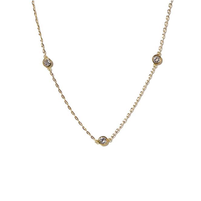 K10　0.30ct　ダイヤモンドステーションネックレス　BQ-198