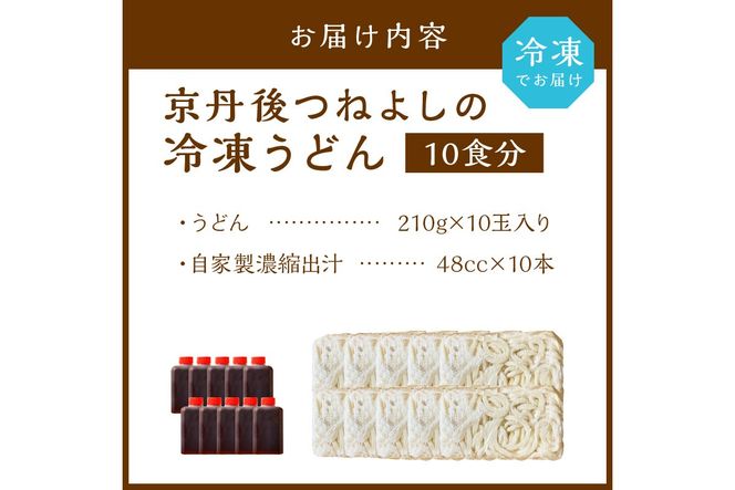 京丹後つねよしの冷凍うどん 10玉入り（10食分） 濃縮出汁付き　KI00035