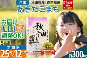 【白米】＜令和7年産 新米予約＞ 《定期便12ヶ月》秋田県産 あきたこまち 25kg (5kg×5袋)×12回 25キロ お米【お届け周期調整 隔月お届けも可】 新米|02_snk-010912s