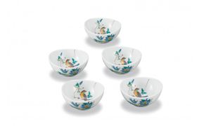 4号小鉢揃　花鳥 民芸品 工芸品 雑貨 食器 鉢皿 キッチン雑貨 キッチン用品 172111_CY3078