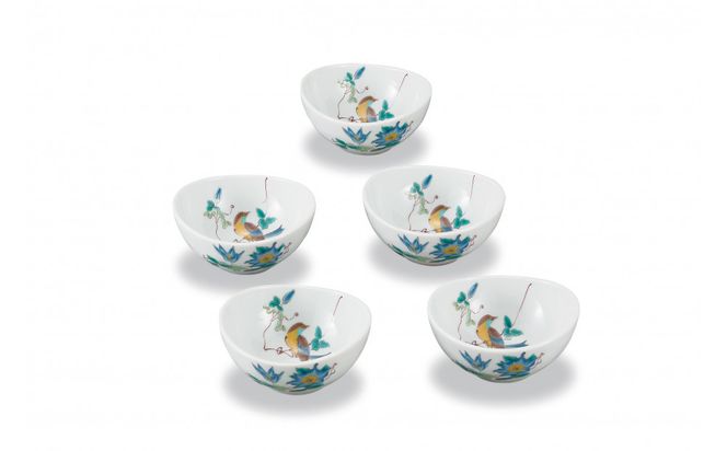 4号小鉢揃　花鳥 民芸品 工芸品 雑貨 食器 鉢皿 キッチン雑貨 キッチン用品 172111_CY3078