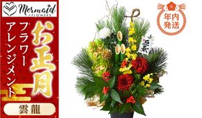 【年内発送】新春 お正月 フラワーアレンジメント（雲龍）【 年内配送 先行予約 年末年始 正月 送料無料 門真市 】 272230_BG039