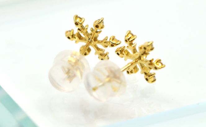 K18ダイヤブリリアントスノーピアス0.1ct　A5061 260-010