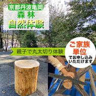 春休み 自然体験 親子で丸太切り体験 コースター･椅子製作体験（家族単位）体験 森林 日帰り ピクニック 京都 丹波 亀岡