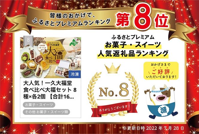 大人気！一久大福堂 食べ比べ大福セット 8種×各2個 【合計16個入】 IT0000002