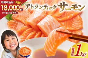 サーモン ノルウェー産 アトランティックサーモン 総重量 1kg (正味重量850g) [カネダイ 宮城県 気仙沼市 20565509]  CF02 魚 魚介類 サーモン 刺身 生食 生 アトランティック アトラン 小分け 冷凍 鮭 さけ 訳あり ノルウェー