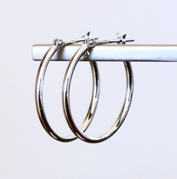 Pt900 プラチナ 地金 パイプ フープ 定番 ピアス（直径15mm) 保証書付 KO-0075 SWAD102