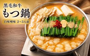 黒毛和牛 もつ鍋 白味噌 味噌味 2～3人前セット【配送不可：離島】 お肉 牛肉 鍋セット モツ鍋