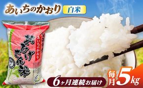 【6回定期便】あいちのかおり 白米 5kg×6か月 / 脇野コンバイン[AECP005]