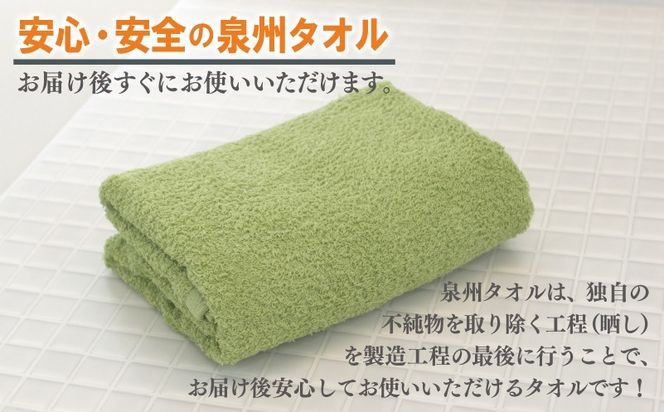 005A762 【お試し】ミニバスタオル 1枚（グリーン）40cm×120cm 500匁 国内製造 泉州タオル フェイスタオル 以上 バスタオル 未満