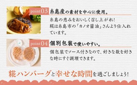 いちもくさんの 糀 ハンバーグ & 糀 デミソース 5個 セット 糸島市 / いちもくさん [AQM001] ハンバーグ 惣菜 総菜 冷凍 簡単 麹 糀 こうじ デミグラス