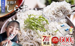 しらす【天使の宝石】釜揚げしらす 計600g 300g×2パック 特製タレ付き fa-0003