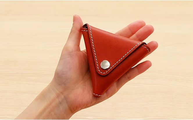 牛革 三角コインケース (小銭入れ) ブラウン | 本革 レザー 革製品 小物入れ 男女兼用 メンズ レディース 革小物 財布 ミニ財布 ウォレット 日本製 北海道 滝川市