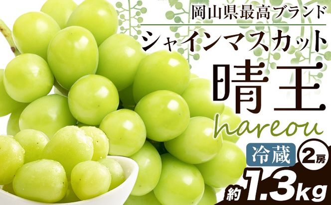 ぶどう [2025年先行予約] シャインマスカット 晴王 1.3kg (2房)《2025年9月中旬-11月上旬頃出荷》ハレノスイーツ 岡山中央卸売市場店 マスカット 送料無料 岡山県 浅口市 フルーツ 果物 贈り物 ギフト 国産 【配送不可地域あり】---124_c911_9c11j_24_32000_1300---