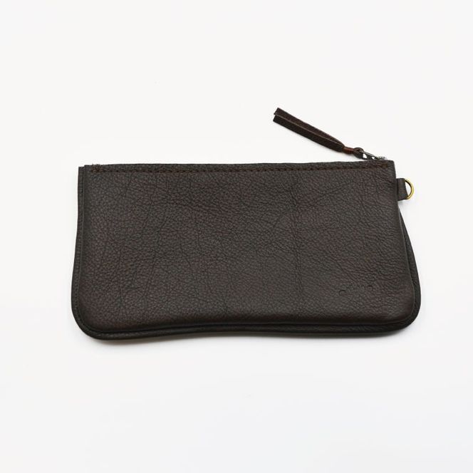 益子の革工房maharoのファスナーお札ケース　ダークブラウン｜栃木県 益子町 ふるさと納税 ファスナーお札ケース 牛革 手作り（AX138-2）