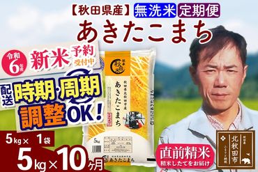 ※令和6年産 新米予約※《定期便10ヶ月》秋田県産 あきたこまち 5kg【無洗米】(5kg小分け袋) 2024年産 お届け時期選べる お届け周期調整可能 隔月に調整OK お米 みそらファーム|msrf-30310