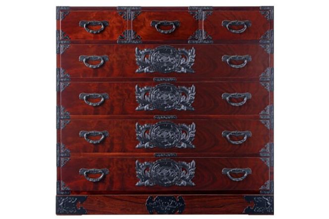 仙台箪笥 三.五尺七ツ抽箪笥 拭き漆塗り (申込書返送後、1ヶ月～6ヶ月程度でお届け)|06_kyk-090301