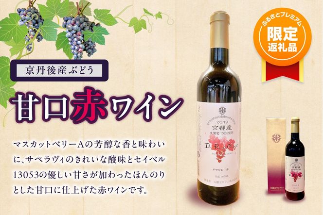 【ふるプレ限定品】【特別寄附額】京丹後産ぶどうを醸造した甘口の赤ワイン　AW00008P