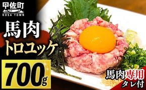 馬肉 トロユッケ700g （専用たれ付き）- 馬肉ユッケ 馬刺しユッケ 特殊加工 低温調理 レア食感 自家製タレ付 冷凍 人気 おすすめ 熊本県 甲佐町【価格改定X】