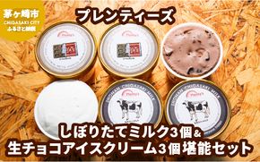 プレンティーズ しぼりたてミルク＆生チョコアイスクリーム堪能セット 各3個 計6個 アイスクリーム ミルクアイス アイス チョコアイス チョコレートアイス 生チョコ ローカルアイス お取り寄せ 送料無料 神奈川県 茅ヶ崎市 