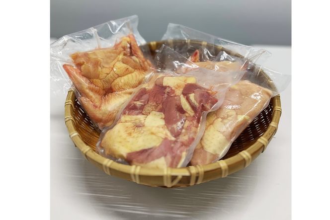 京都府京丹後産　京地鶏4種セット（モモ肉・ムネ肉・手羽先・手羽元）　合計約800g　ZF00005