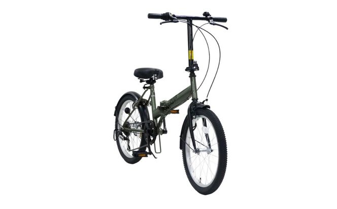 折りたたみ自転車 20インチ 6段変速 ワイドタイヤ ヴェルディア 街乗り 通勤 通学 安定走行 フォールディングバイク グリーン│武田産業 人気返礼品 三重県 四日市市 ふるさと納税