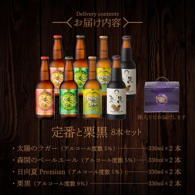 宮崎ひでじビール　定番と栗黒8本セット　N073-YZA930