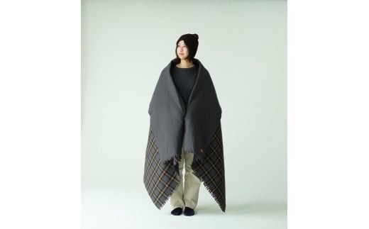 光吸収発熱ウール「ウォームファーム　大判ブランケット」グレーチェック/ブラックウォッチ
